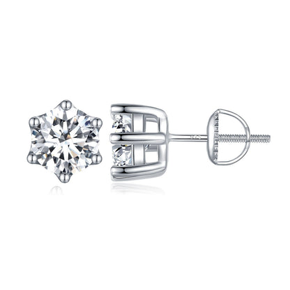 925 Sterling Silver Pavé Set CZ Earrings for Women - 0.5x0.5 cm  DestGlow
