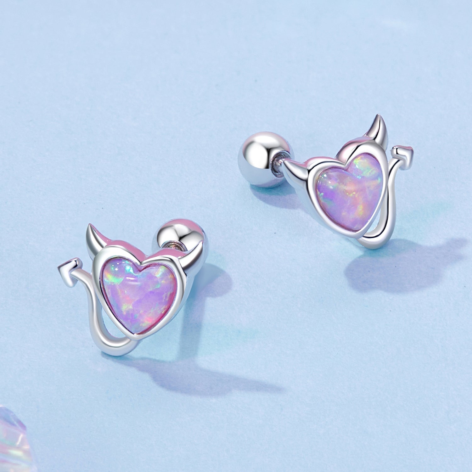925 Sterling Silver White Gold Plated Opal Earrings 0.7x0.8cm for Women  DestGlow