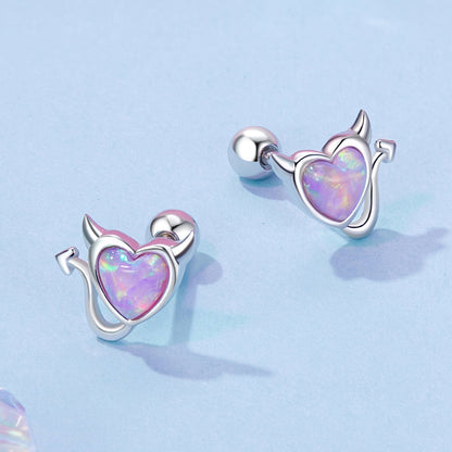 925 Sterling Silver White Gold Plated Opal Earrings 0.7x0.8cm for Women  DestGlow