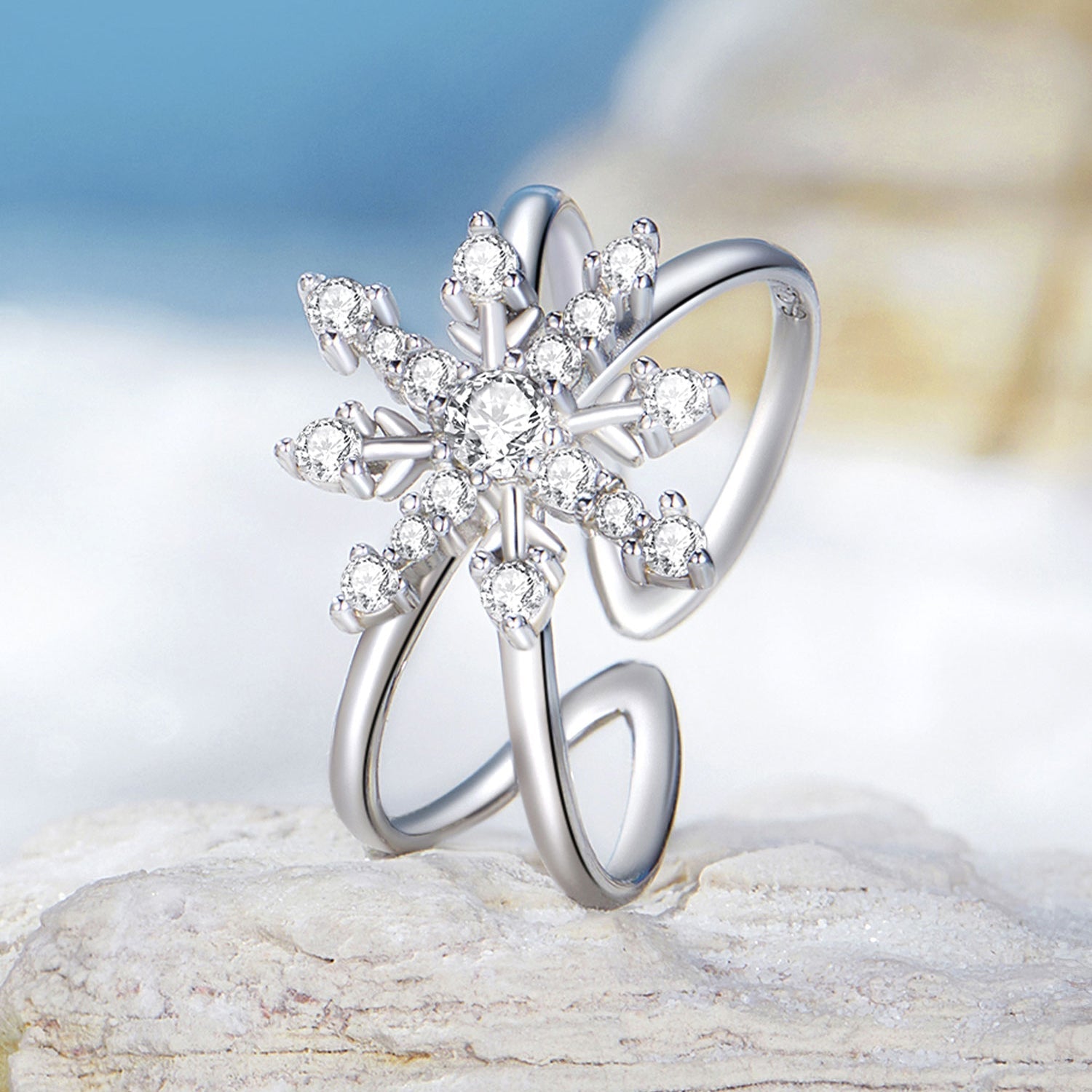 925 Sterling Silver Platinum Plated Pavé Set CZ Ring for Women  DestGlow