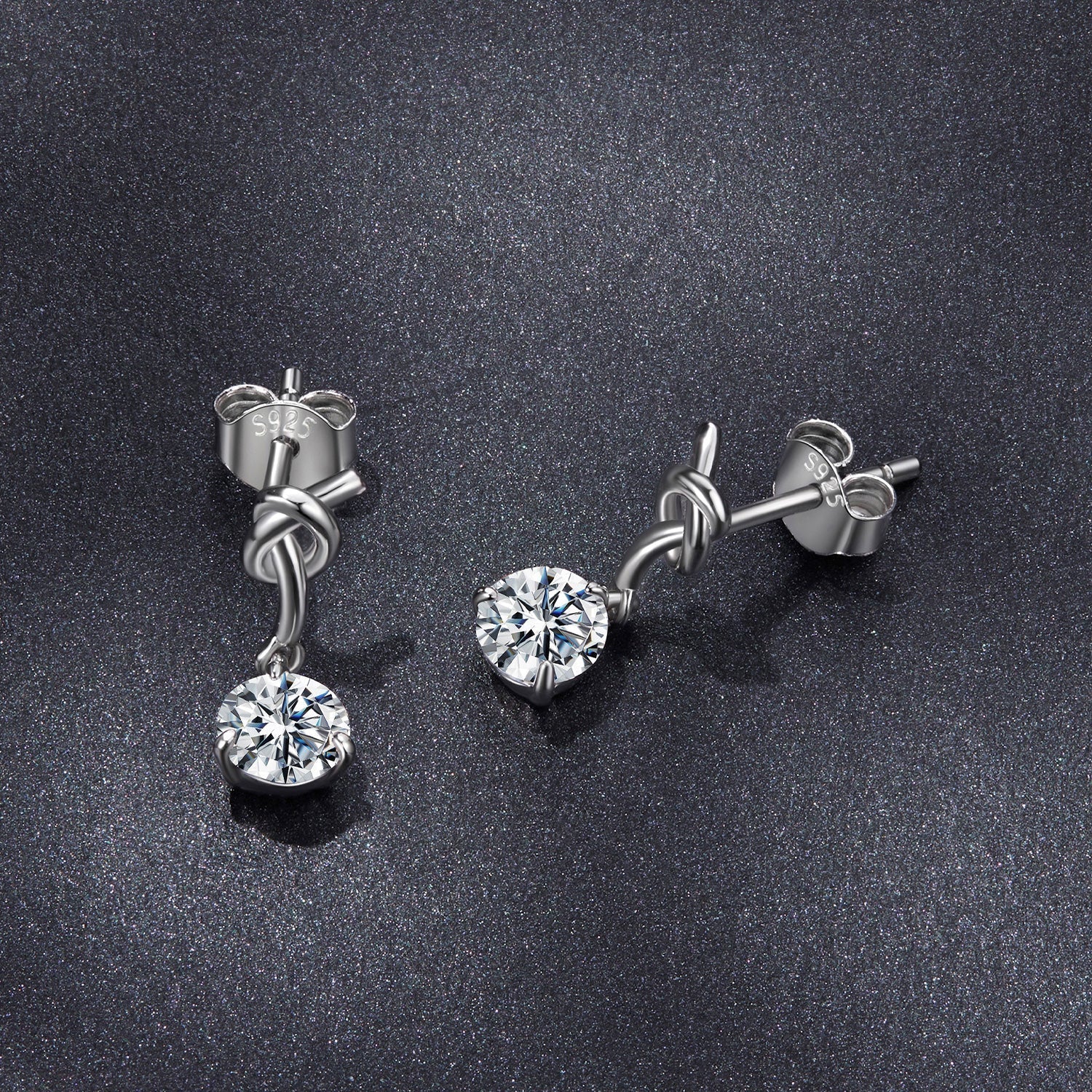 925 Sterling Silver Moissanite 0.50 Carat Earrings for Women