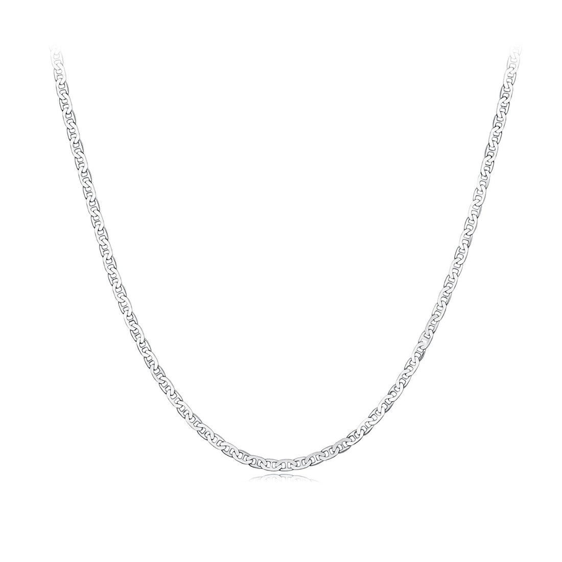 925 Sterling Silver Plated Platinum 45cm Necklace  DestGlow