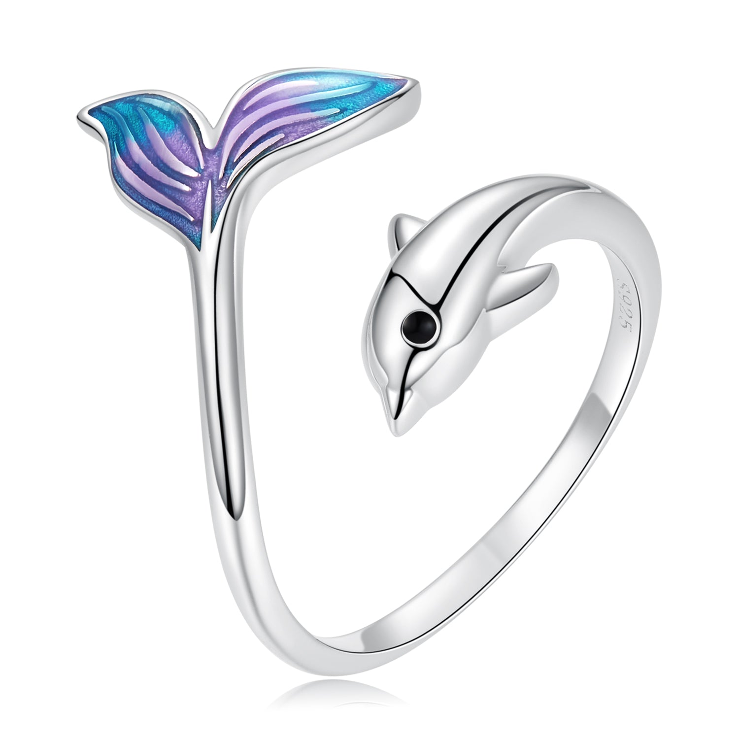925 Sterling Silver Enamel Plated Puffer Fish Ring  DestGlow