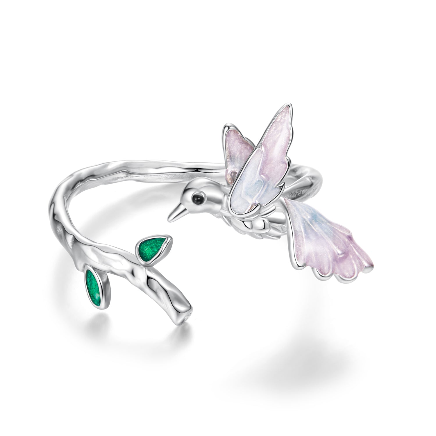 925 Sterling Silver Ring with Enamel and Oxidized Finish in Style E for Women  DestGlow