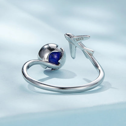 925 Silver 1.8mm Lapis Lazuli Ring  DestGlow