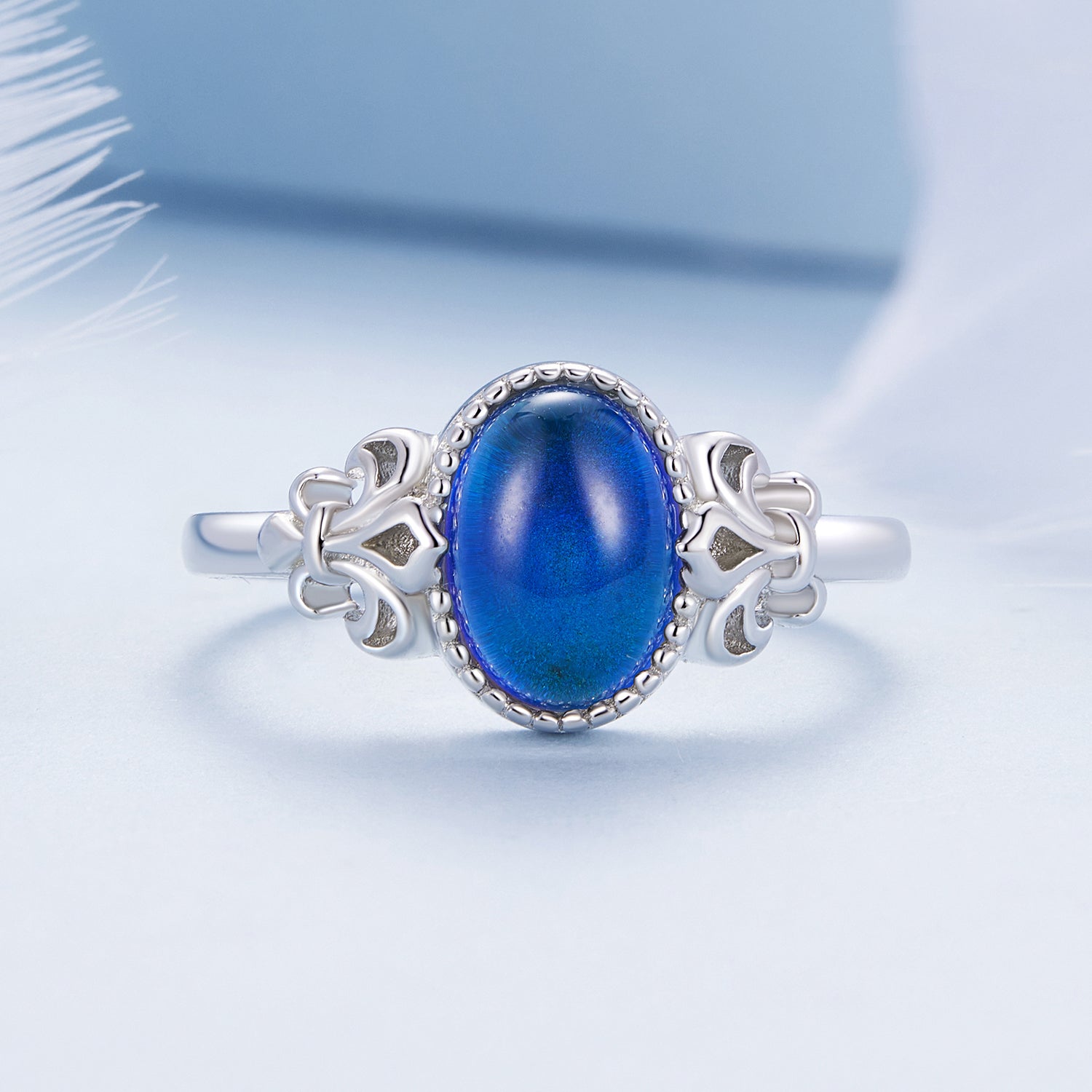 925 Sterling Silver Ring 1.7mm Size 6.0 with Transparent Glass for Women by Bids.com