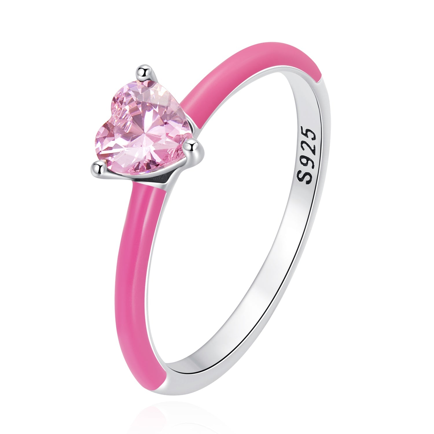 925 Sterling Silver Enamel Pavé CZ Ring Size 7 for Women  DestGlow