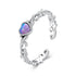 925 Sterling Silver Opal Pendant Ring for Women  DestGlow