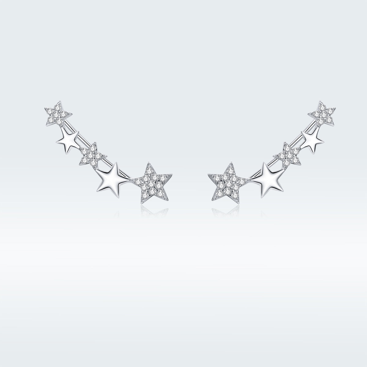 925 Sterling Silver Earrings with Plated Platinum and Pavé Setting CZ  DestGlow