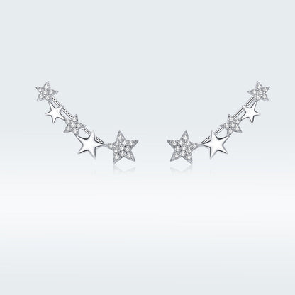 925 Sterling Silver Earrings with Plated Platinum and Pavé Setting CZ  DestGlow