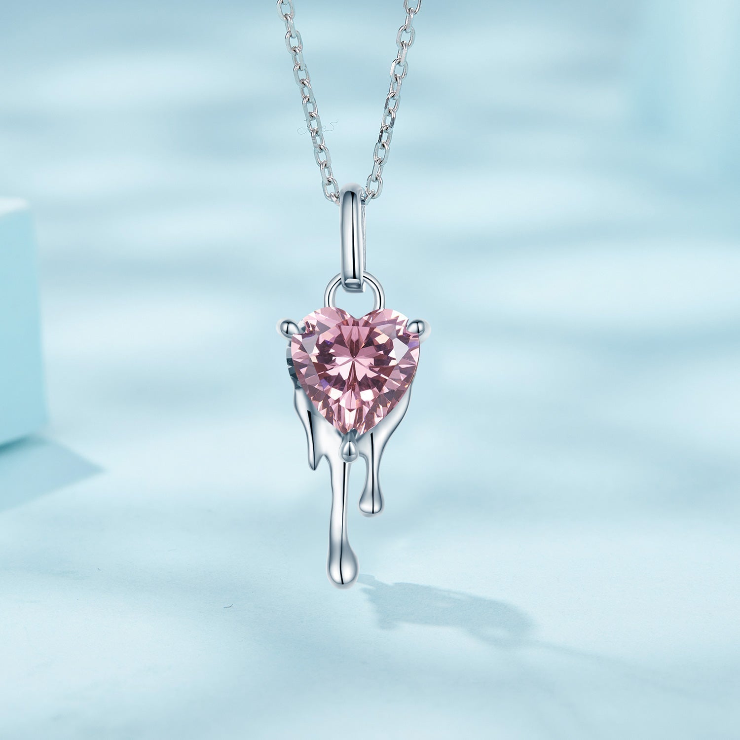 925 Sterling Silver Adjustable Necklace with Pavé Setting CZ &amp; Pendant for Women