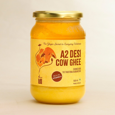 Isha Life Pure A2 Desi Cow Ghee | Made Traditionally from Curd | Made from Grass-fed Free Grazing Desi Cows' Milk
