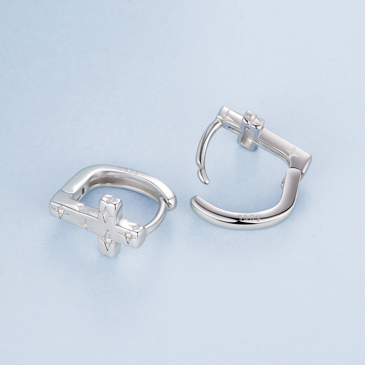925 Sterling Silver Hoop Earrings with Pavé Setting CZ, 1.3x0.8cm, for Women  DestGlow