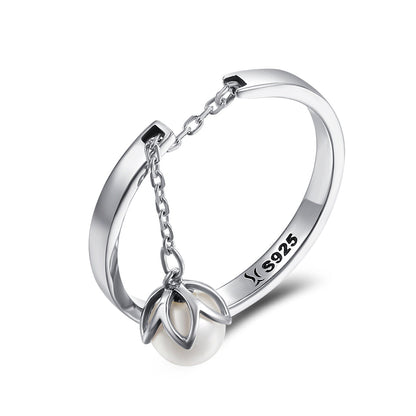S925 Sterling Silver Ring Width 0.2CM Bead 0.6CM for Women  DestGlow