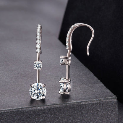 925 Sterling Silver Moissanite 1.00 Carat Earrings for Women  DestGlow