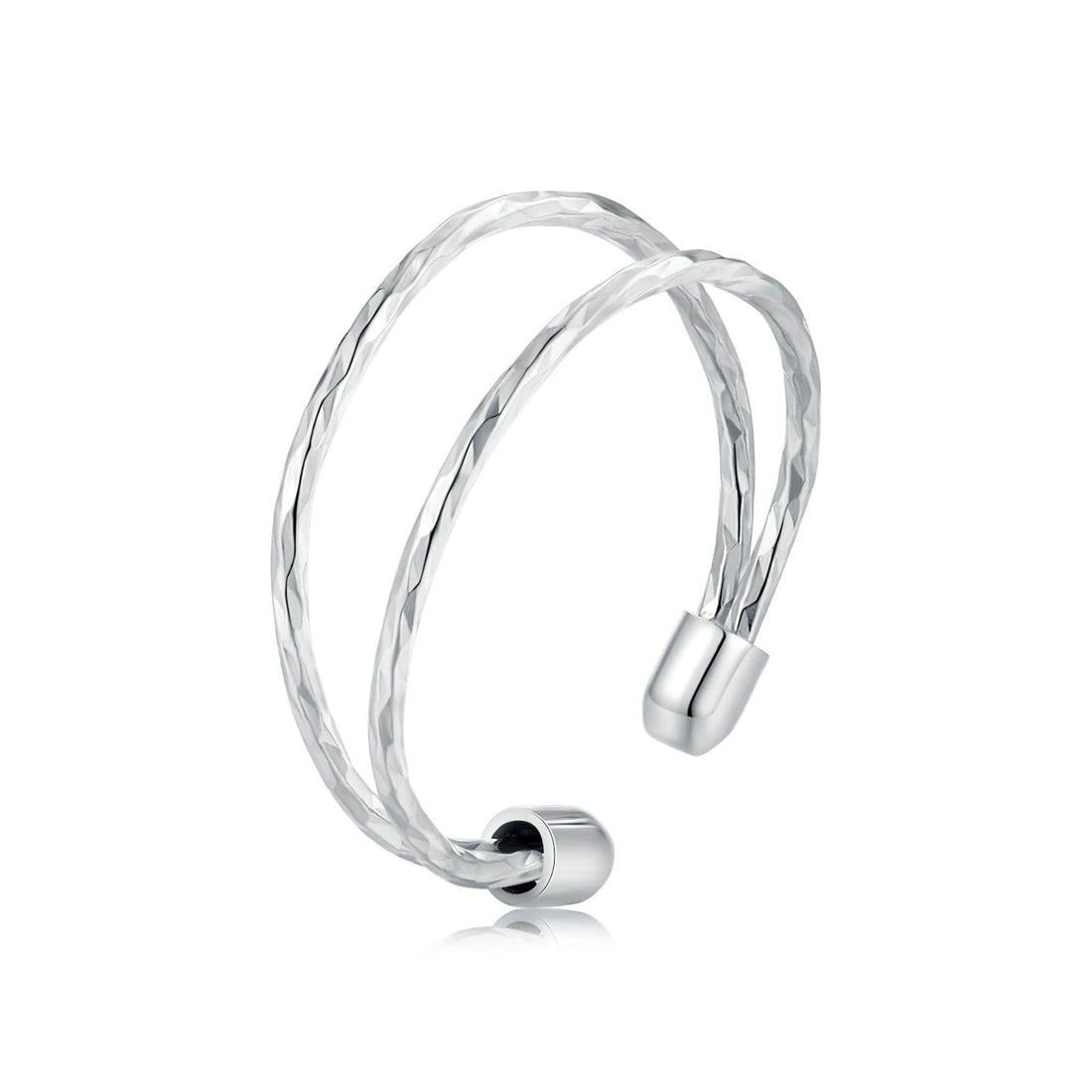 925 Sterling Silver &amp; White Gold Plated Ring for Women - Stylish Width 2.3-6.3mm  DestGlow
