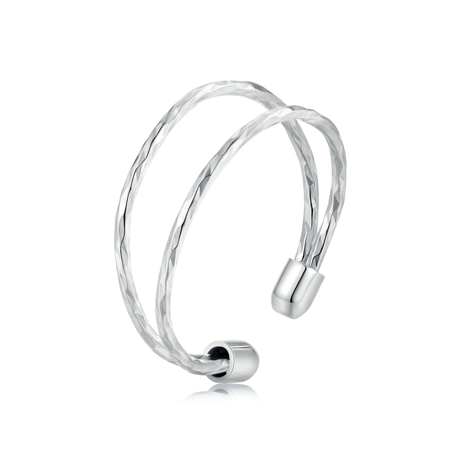 925 Sterling Silver &amp; White Gold Plated Ring for Women - Stylish Width 2.3-6.3mm  DestGlow