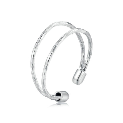 925 Sterling Silver &amp; White Gold Plated Ring for Women - Stylish Width 2.3-6.3mm  DestGlow