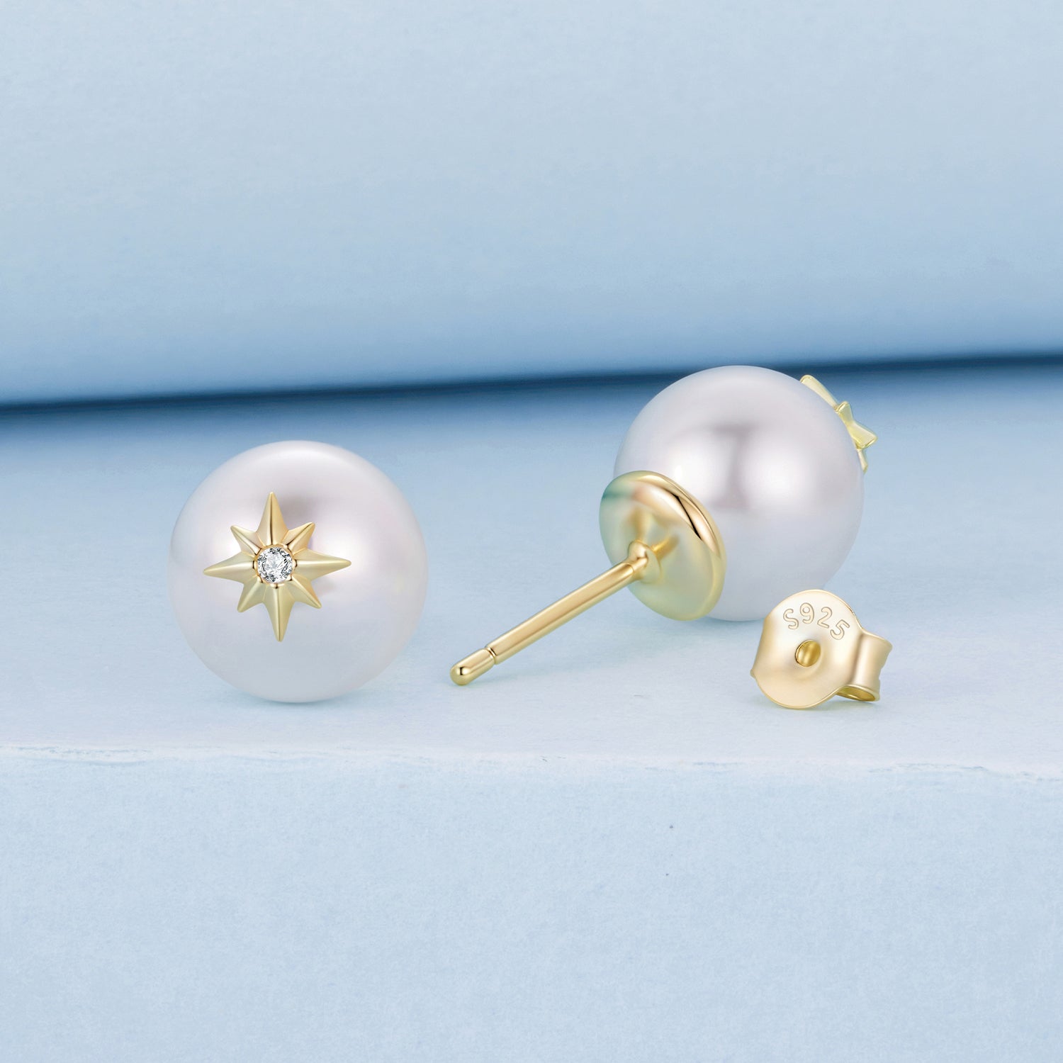 925 Sterling Silver Earrings with CZ and Synthetic Pearl for Women  DestGlow