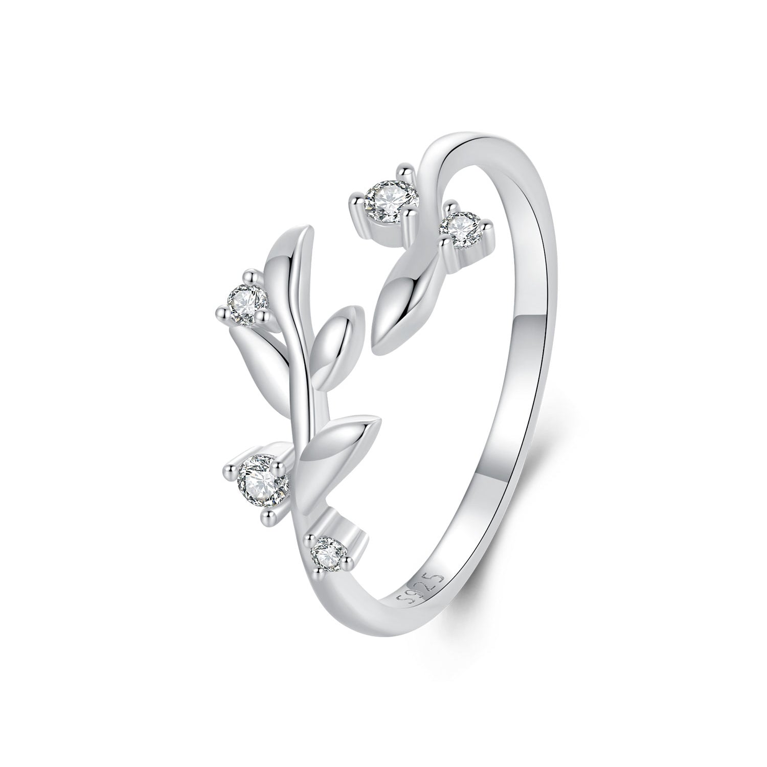 925 Sterling Silver Pave Setting CZ 1.5mm Ring  DestGlow