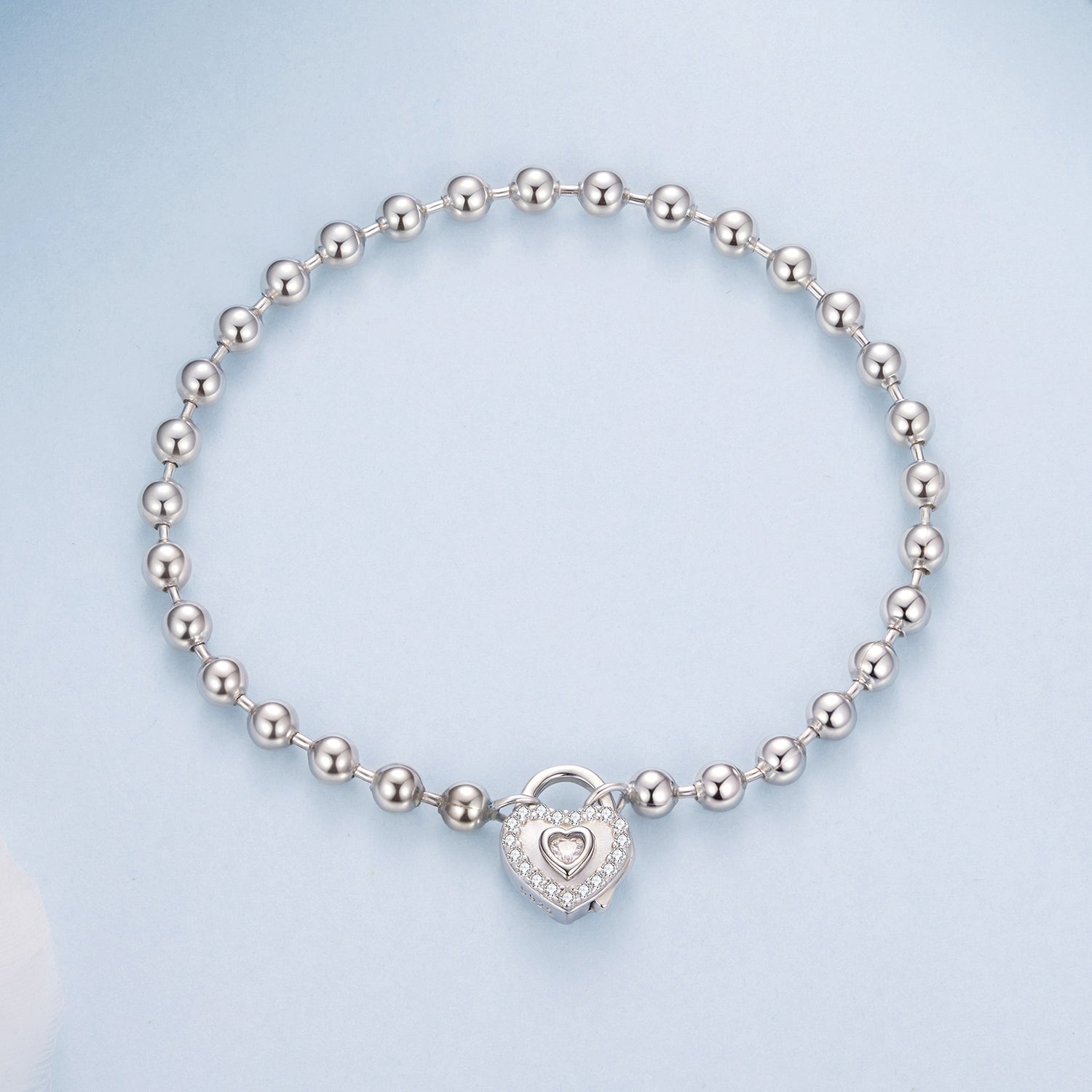 925 Sterling Silver White Gold Plated 17cm Bracelet with CZ Paved Setting for Women  DestGlow