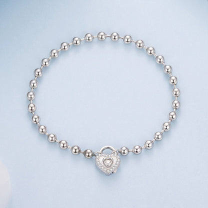 925 Sterling Silver White Gold Plated 17cm Bracelet with CZ Paved Setting for Women  DestGlow