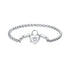 925 Sterling Silver Bracelet with CZ in Pavé Setting, 17.0 Size, Platinum Plated for Women  DestGlow