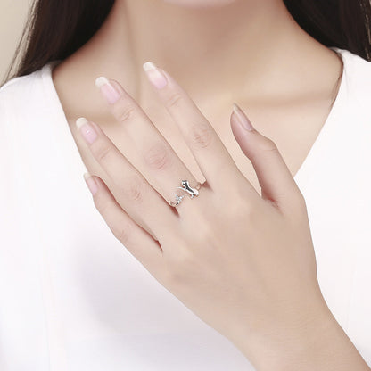 925 Sterling Silver Ring with 0.2cm Width and 1.2cm Claw Height  DestGlow