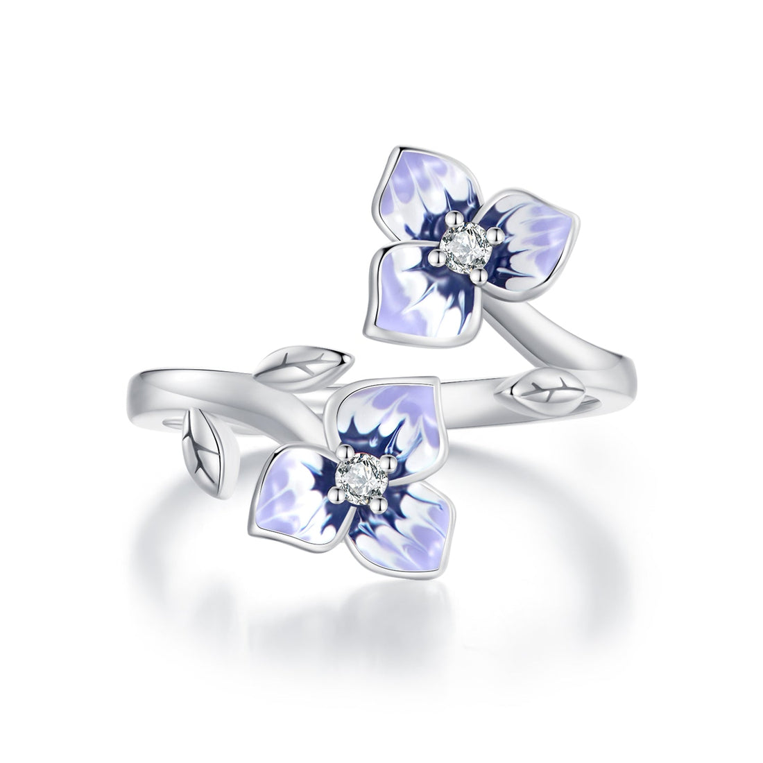 S925 Sterling Silver Enamel CZ Pavé Setting Ring for Women  DestGlow