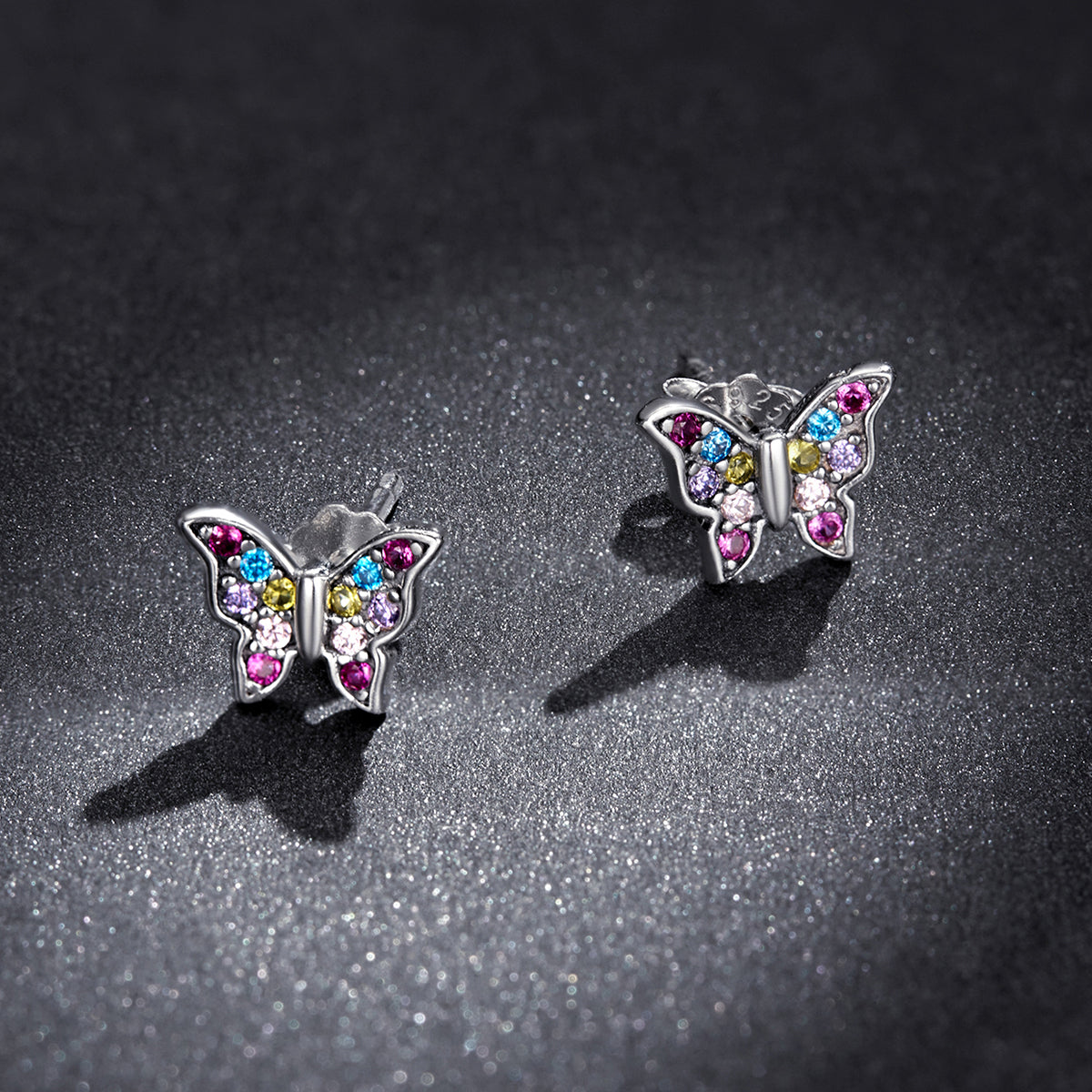 925 Sterling Silver Earrings with Pavé Setting CZ and Oxidized Silver  DestGlow