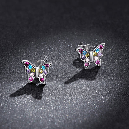 925 Sterling Silver Earrings with Pavé Setting CZ and Oxidized Silver  DestGlow