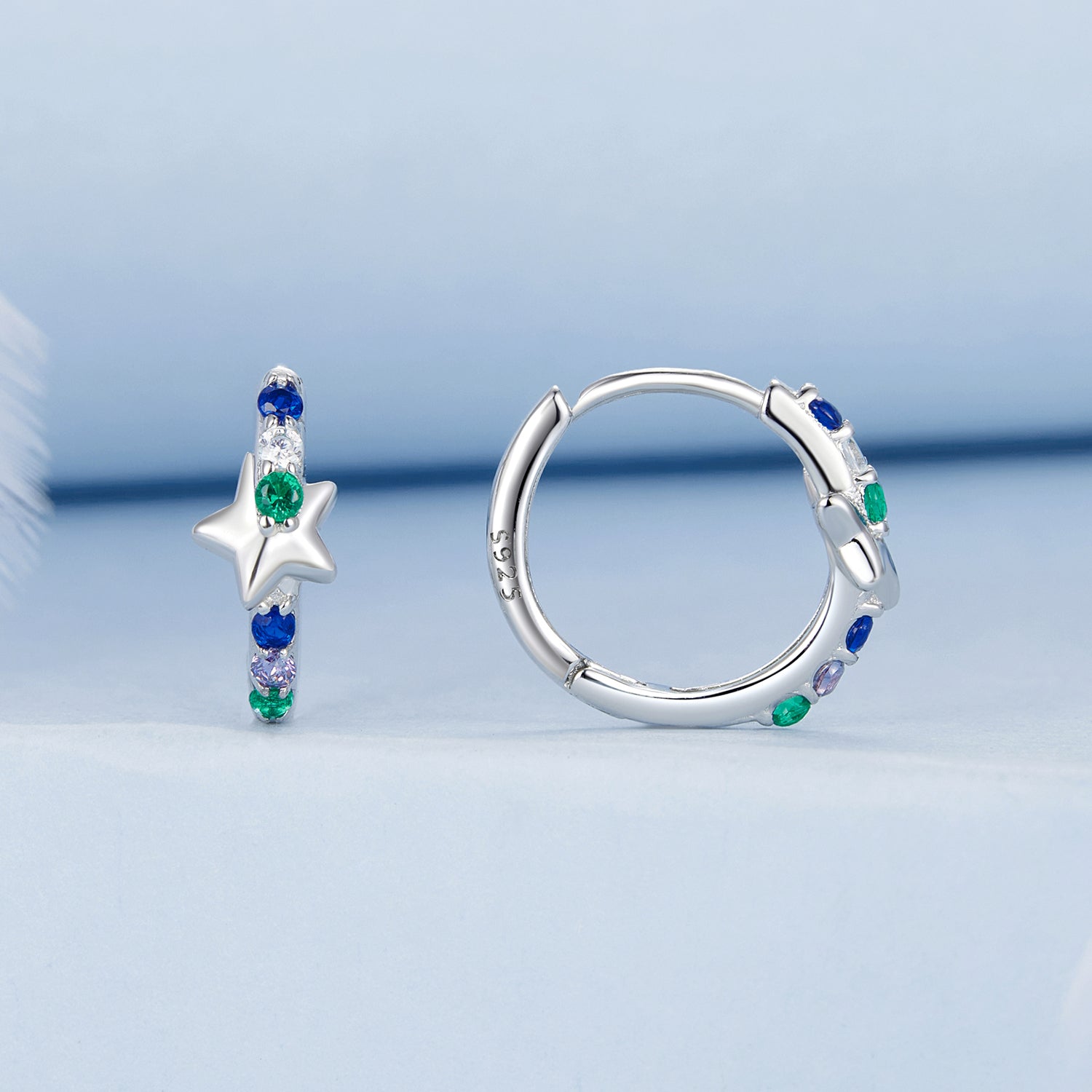 925 Sterling Silver Earrings with Pavé Setting CZ in White Gold for Women  DestGlow