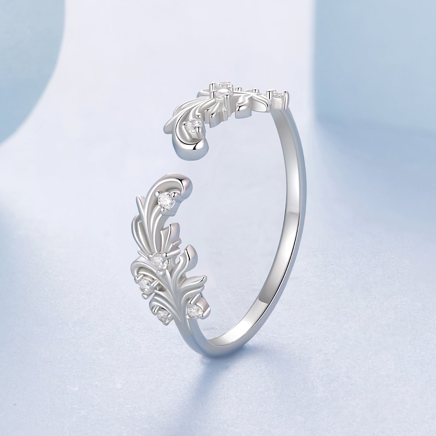 925 Sterling Silver White Gold Plated Ring with Pavé Setting CZ for Women  DestGlow