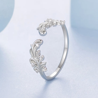925 Sterling Silver White Gold Plated Ring with Pavé Setting CZ for Women  DestGlow