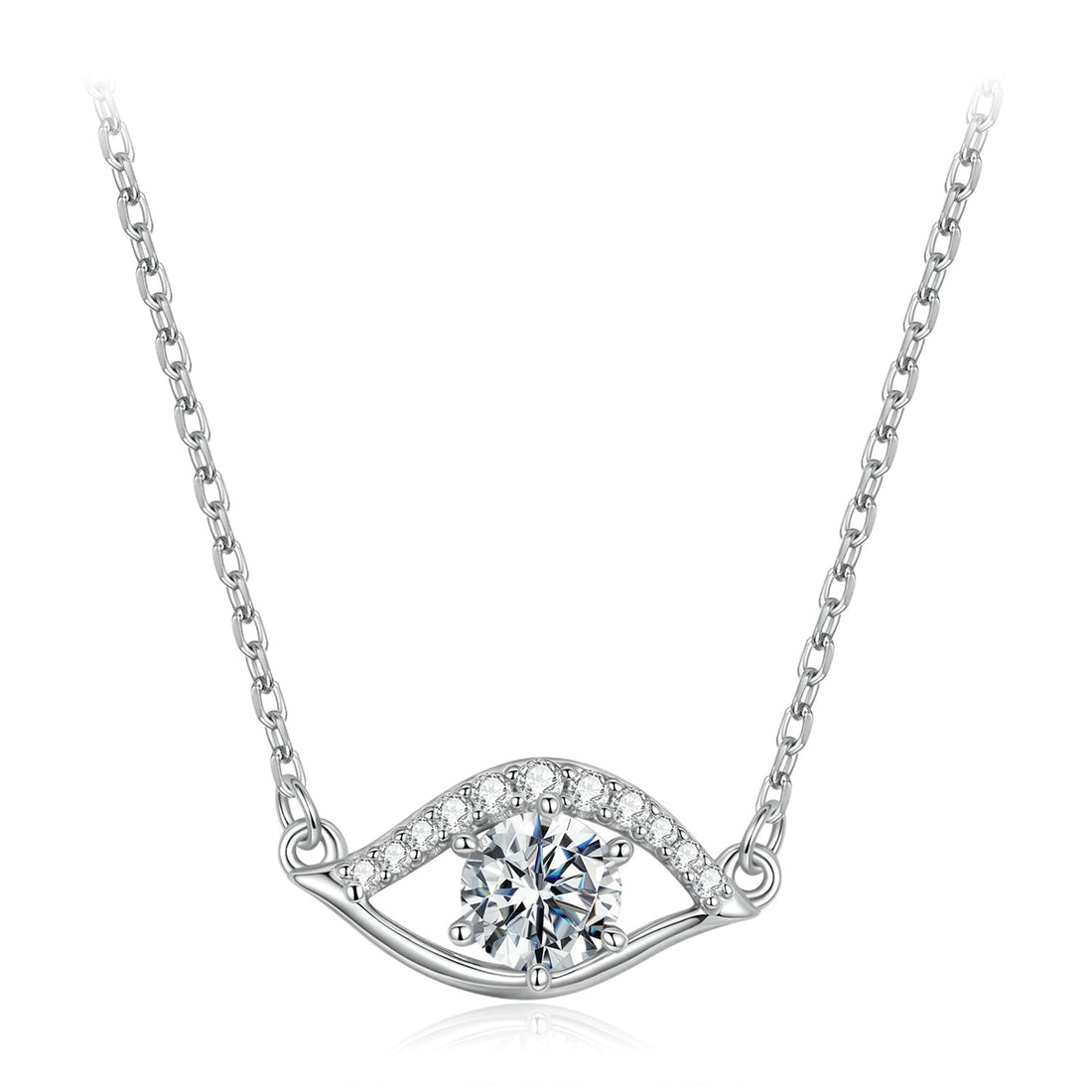 925 Sterling Silver Moissanite Necklace 40+5cm in Length for Women  DestGlow