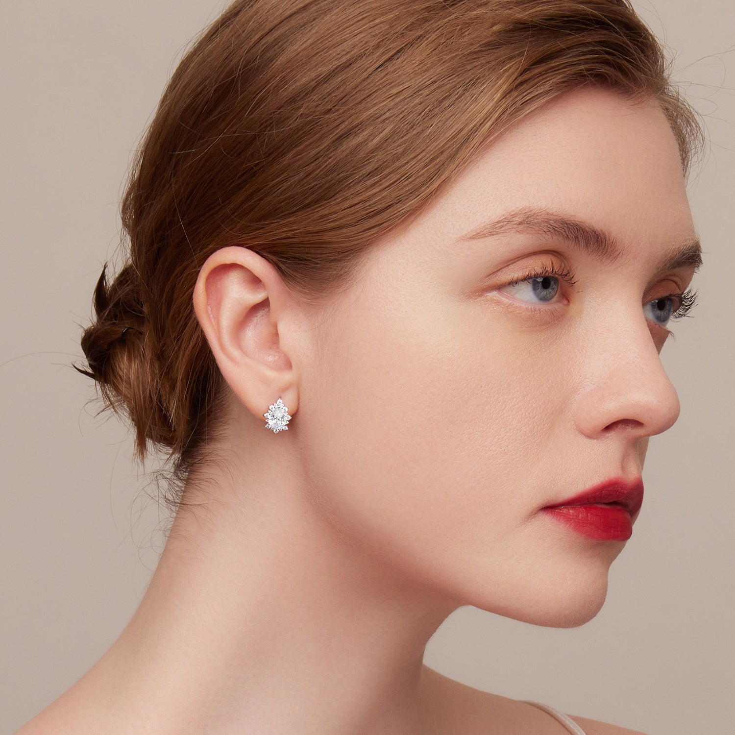 925 Sterling Silver Platinum Plated CZ Pavé Setting Earrings  DestGlow