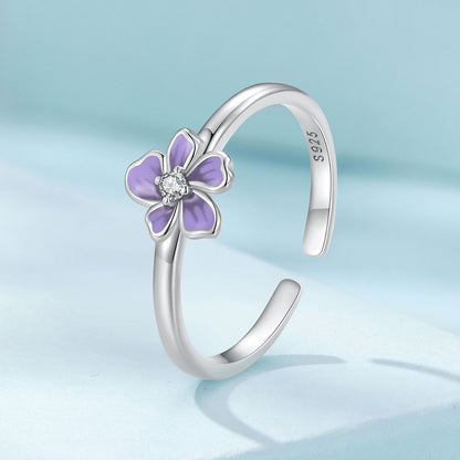 S925 Sterling Silver Enamel Plated Platinum Ring  DestGlow