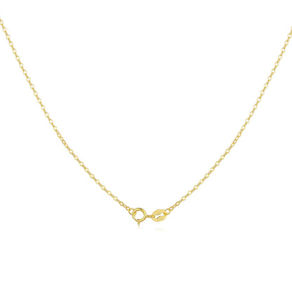 925 Sterling Silver + Plated White Gold Necklace 40cm for Women  DestGlow