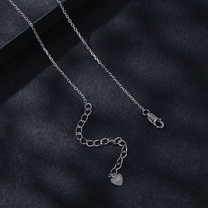 925 Sterling Silver Plated Platinum 5.0mm Moissanite Necklace for Women  DestGlow