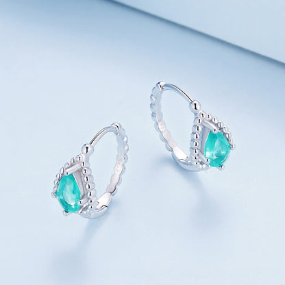 925 Sterling Silver Earrings with Pavé Setting and Transparent Glass  DestGlow