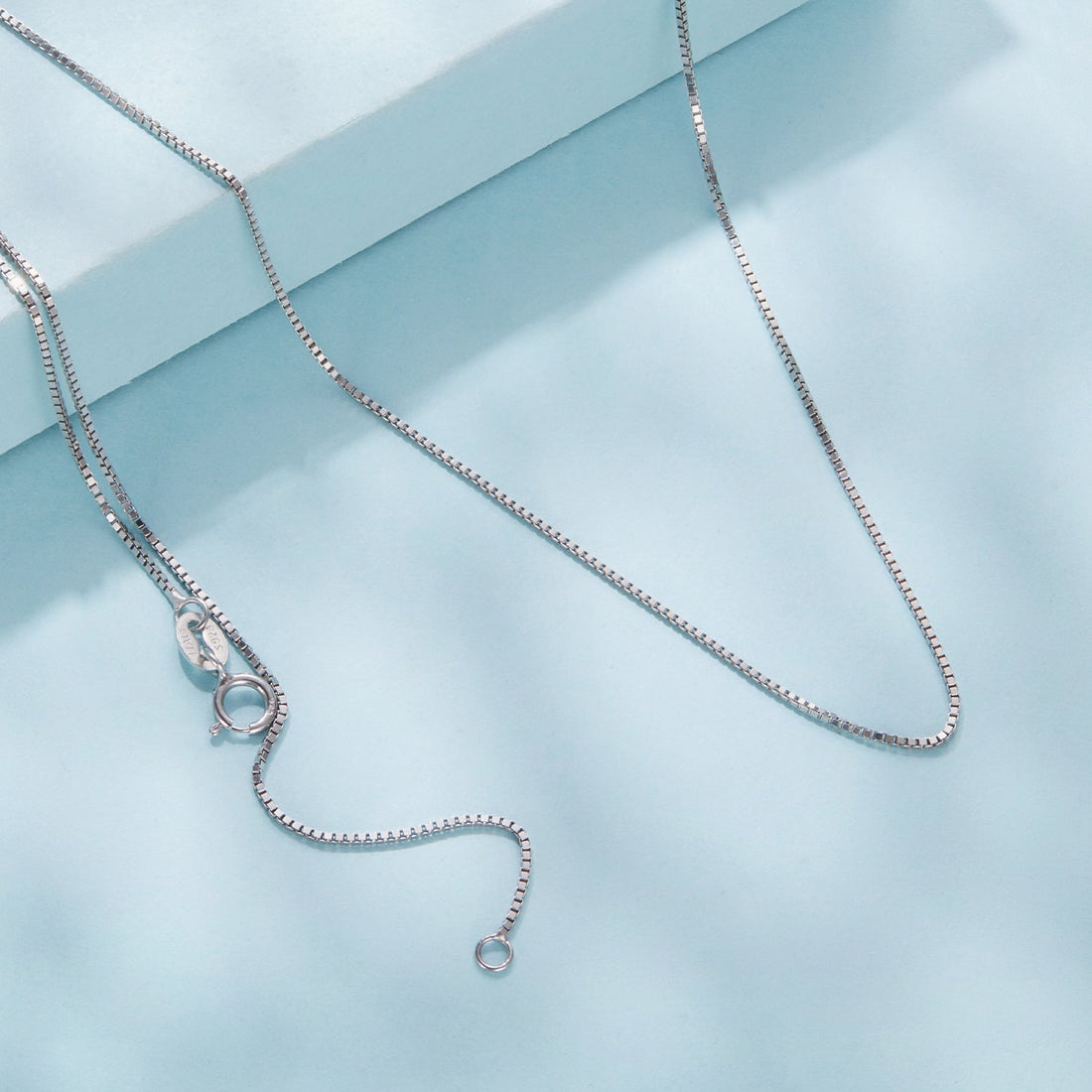 925 Sterling Silver + Plated White Gold Necklace 40cm for Women  DestGlow