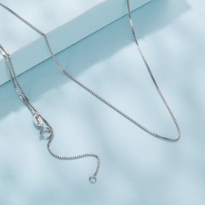 925 Sterling Silver + Plated White Gold Necklace 40cm for Women