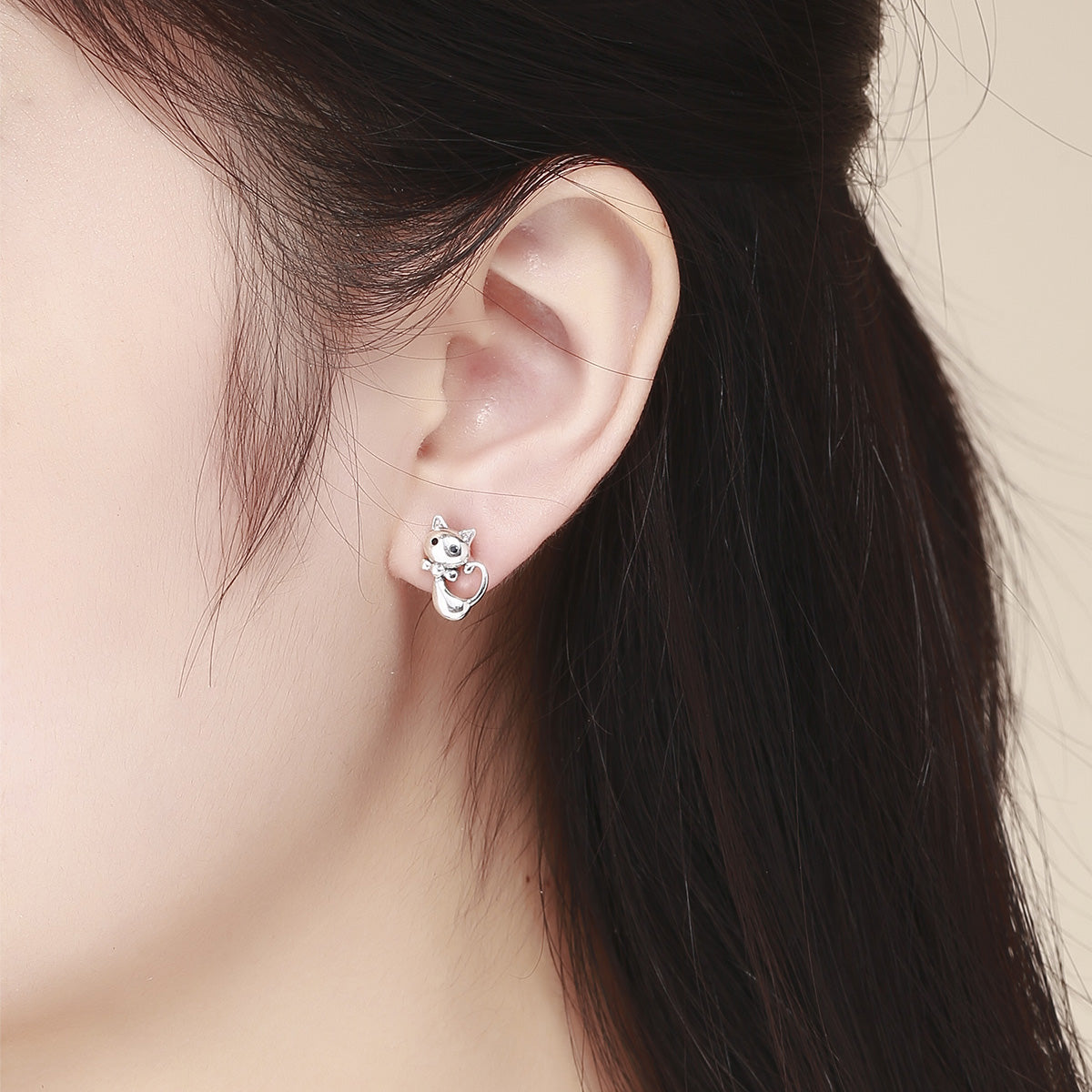 925 Sterling Silver Earrings with Pavé Setting in Oxidized Finish  DestGlow