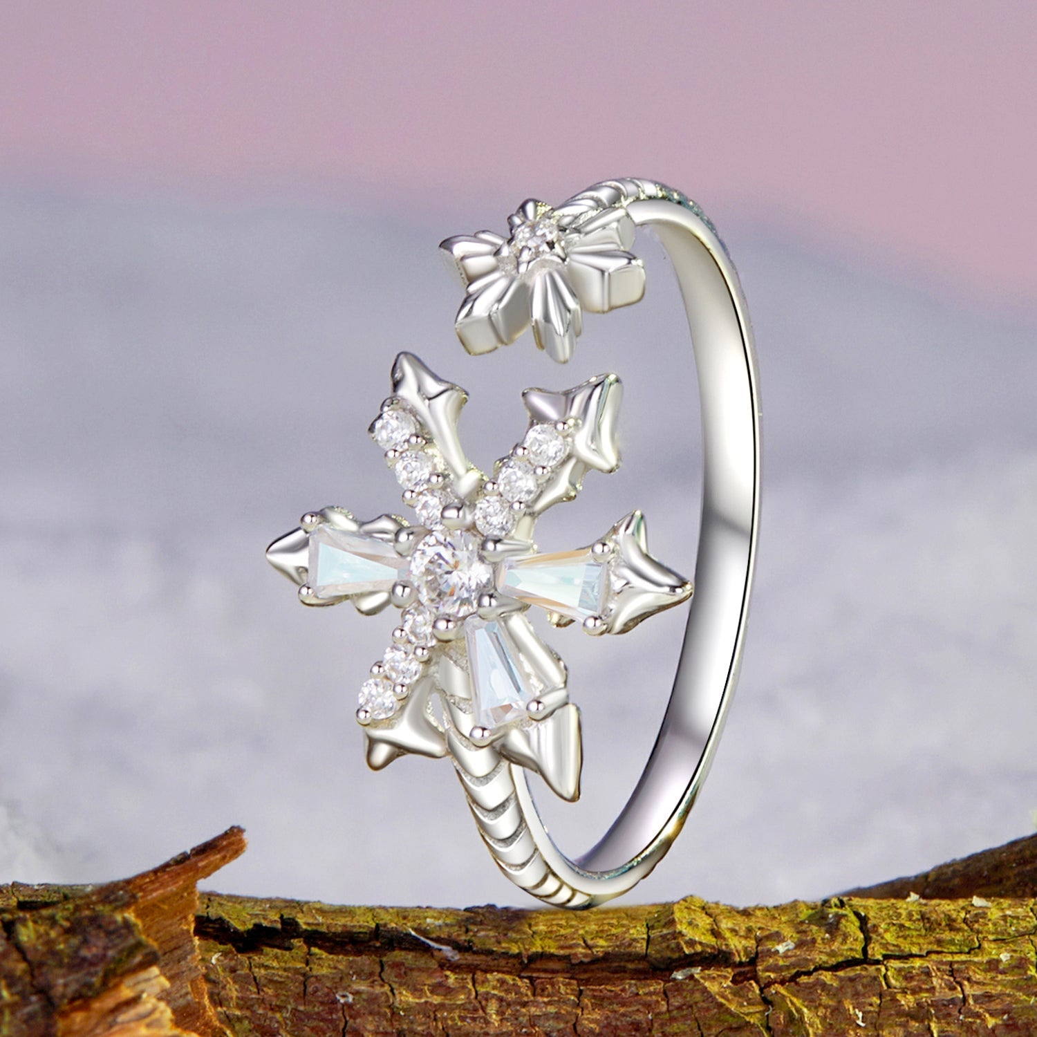 925 Sterling Silver Ring with White Gold Plating and CZ for Women  DestGlow