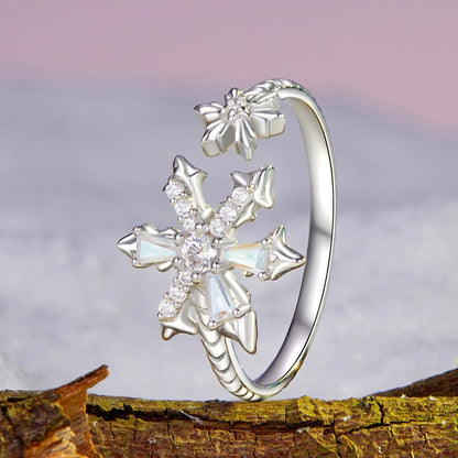 925 Sterling Silver Ring with White Gold Plating and CZ for Women  DestGlow