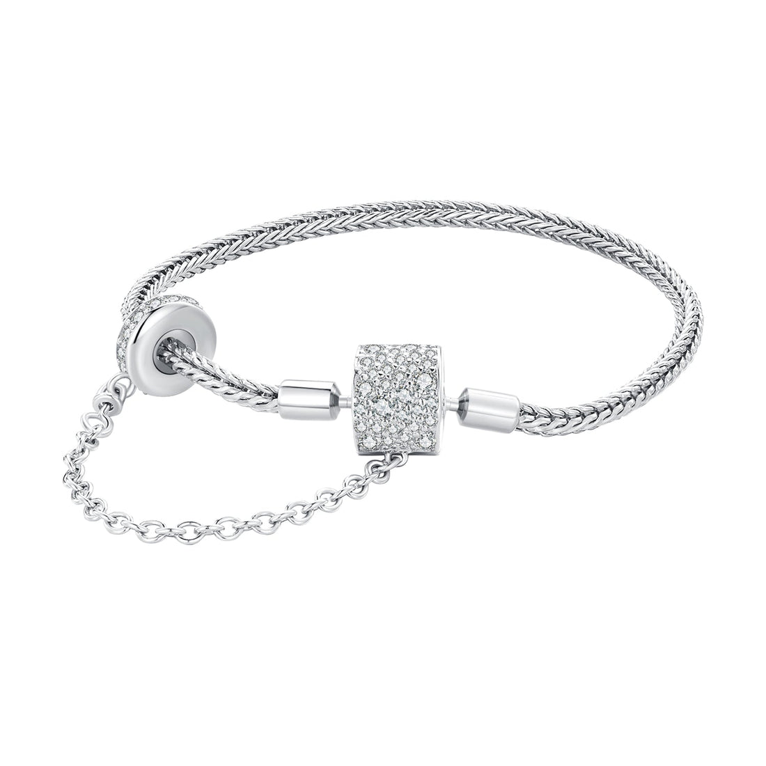 925 Sterling Silver Bracelet 17cm with Pavé Setting CZ for Women  DestGlow