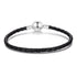 925 Sterling Silver Leather Rope Bracelet 17cm for Men  DestGlow