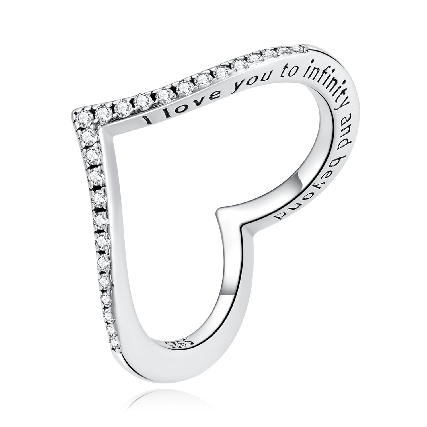 925 Sterling Silver Oxidized Size 6.0 Pavé CZ Ring for Women  DestGlow
