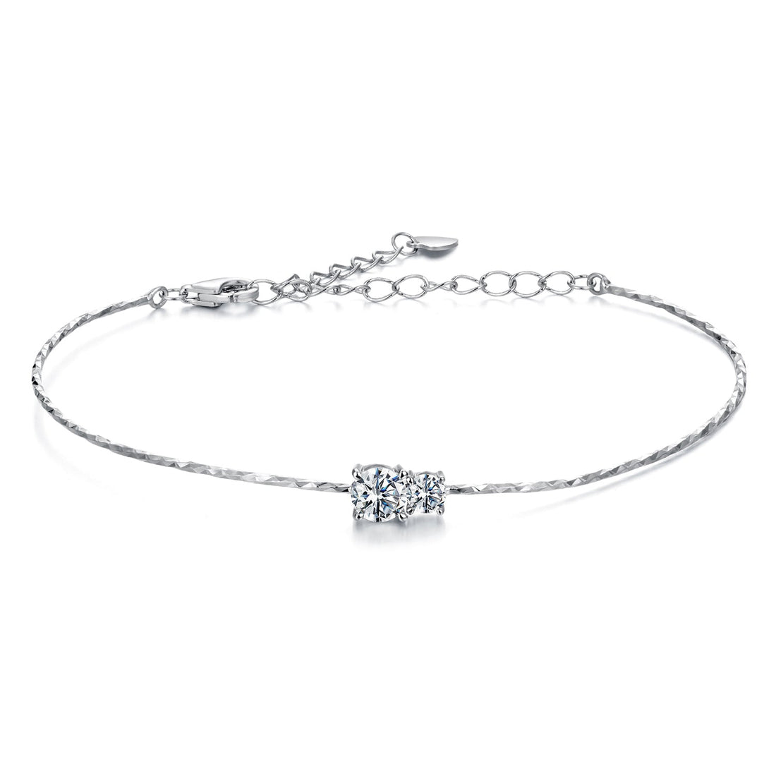925 Sterling Silver 0.2 Carat Genuine Moissanite Bracelet for Women  DestGlow