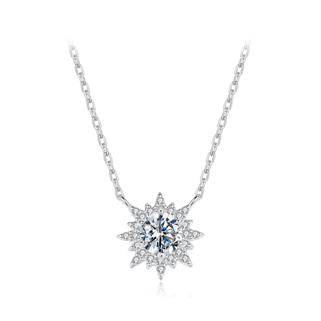 925 Sterling Silver 0.5 Carat Moissanite Necklace in White Gold Plating for Women  DestGlow